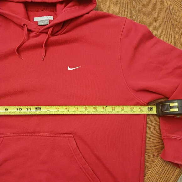 Nike mini swoosh red hoodie Y2K gray bar tag Large - Picture 5 of 7